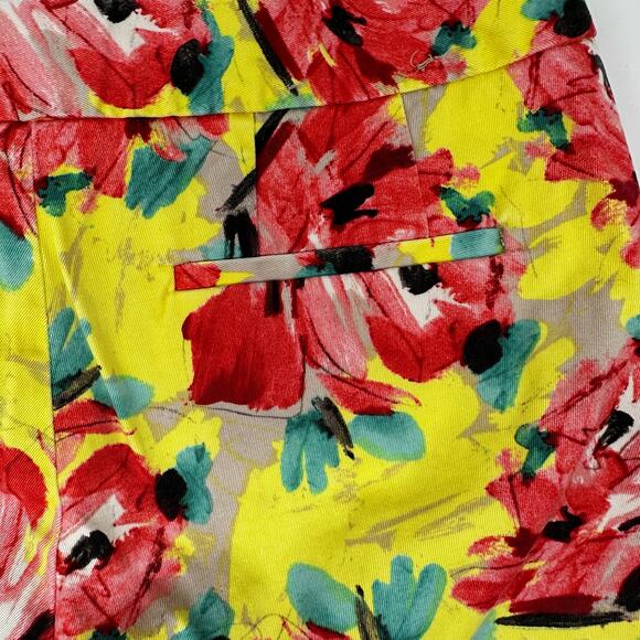 J Crew Yellow & Pink Floral Stretch Chino Shorts Womens Size 6 Bright Peony - Picture 9 of 12